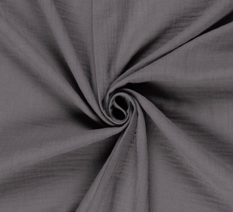 Musselin Stoff Uni Taupe Grau