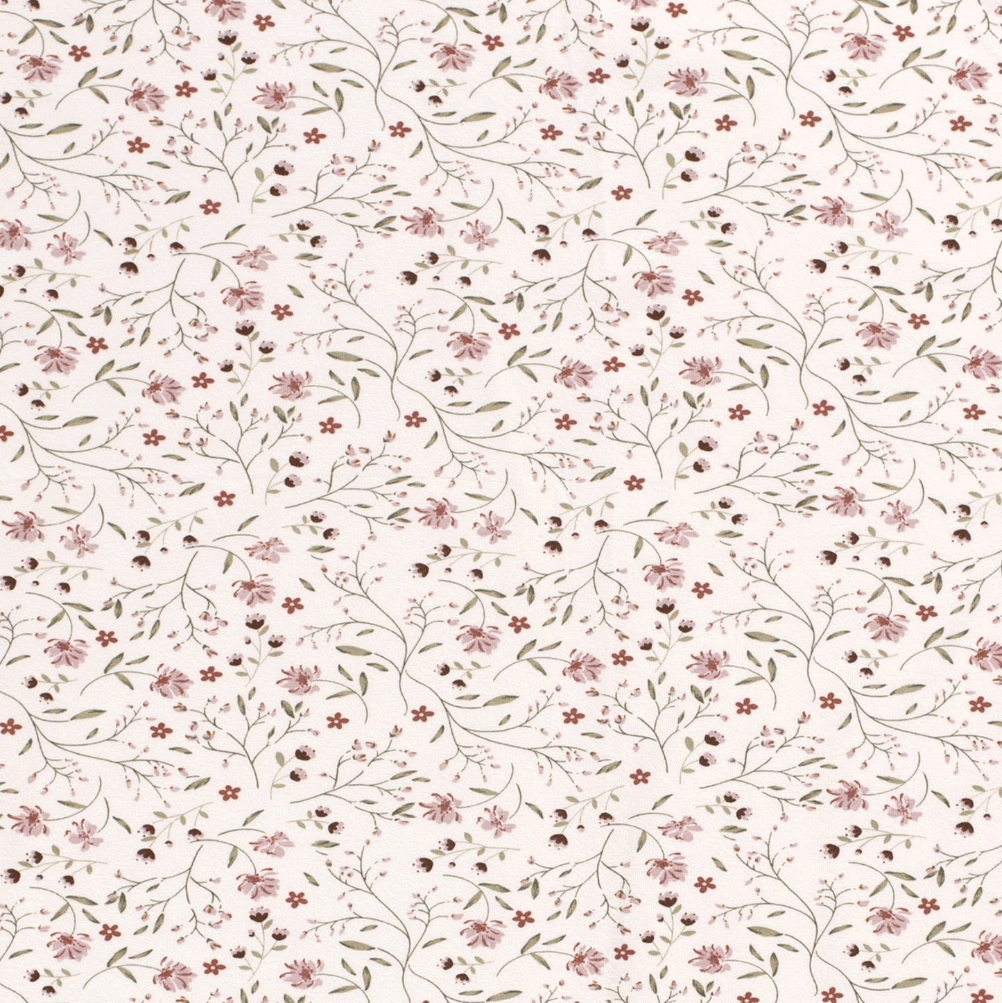 Jersey Baumwolle Blumen Wollweiss