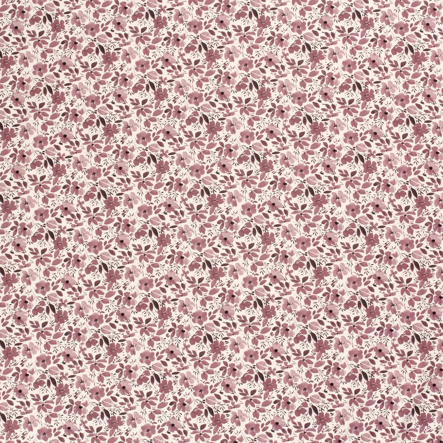 Jersey Stoff Bedruckt Blumen Wollweiss