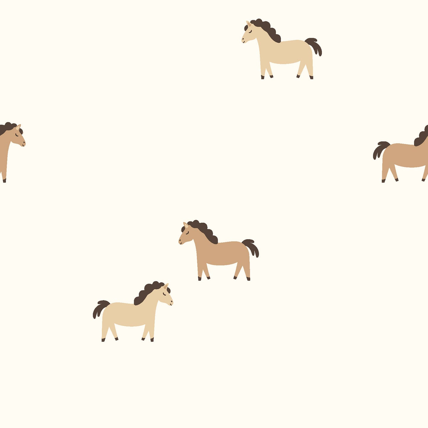 Jersey Baumwolle Pferde Wollweiss